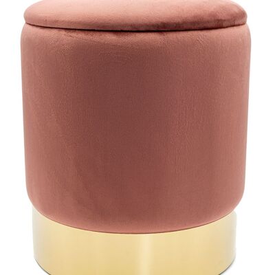 Samthocker Deko Hocker Samt Pouf Dekopouf Velour Hocker mit Stauraum u. Deckel Ø 31 H 38 cm