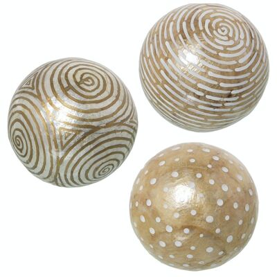 ASSORTIMENT LIGNES/CERCLES BALLES NACAR GRILLÉES/BLANC _°10CM LL39316