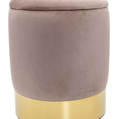 Samthocker Deko Hocker Samt Pouf Dekopouf Velour Hocker mit Stauraum u. Deckel Ø 31 H 38 cm