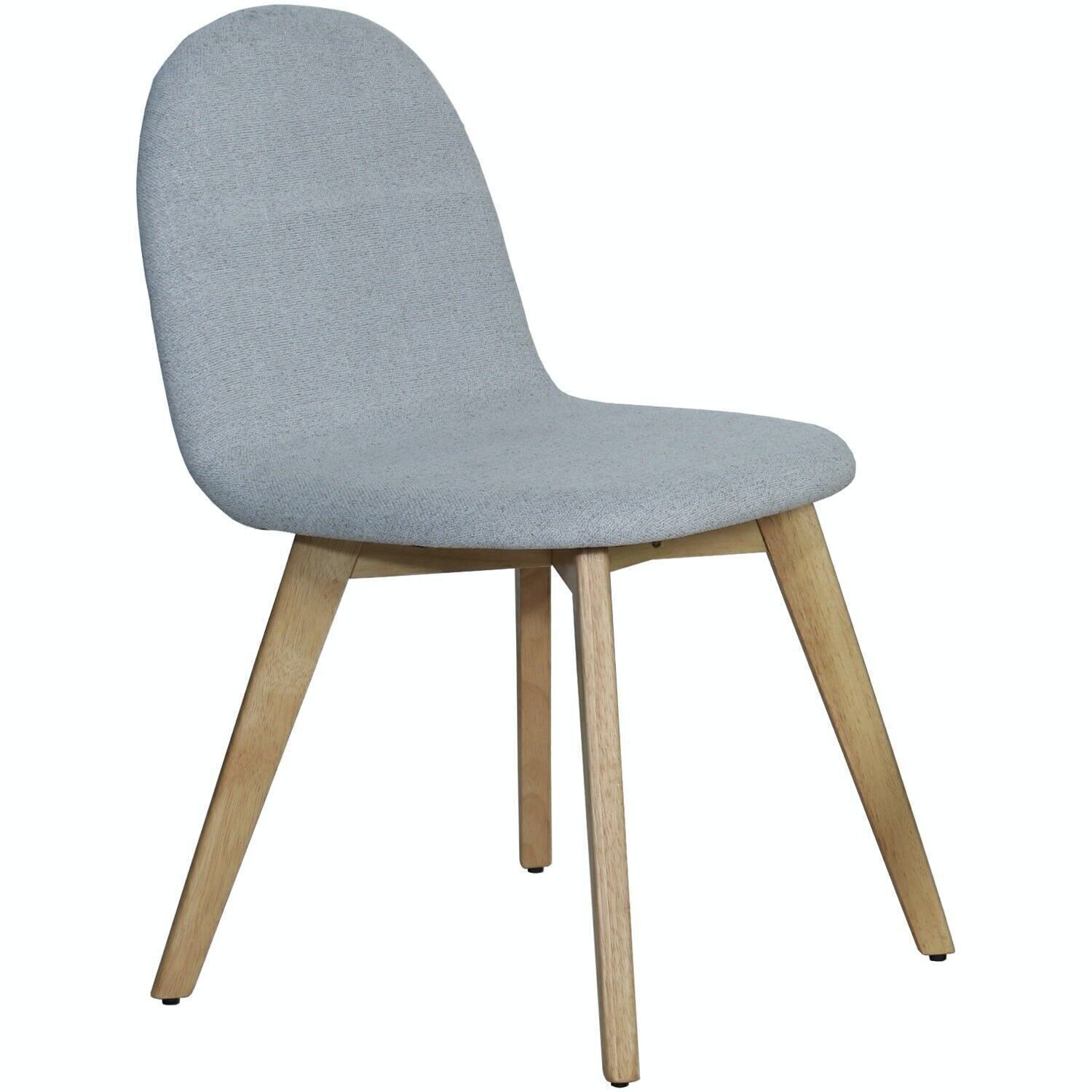 Esszimmerstuhl aus Holz, Eichenfarbe, hellgrauer Stoff, 50 x 57 x 81 cm, LL40454