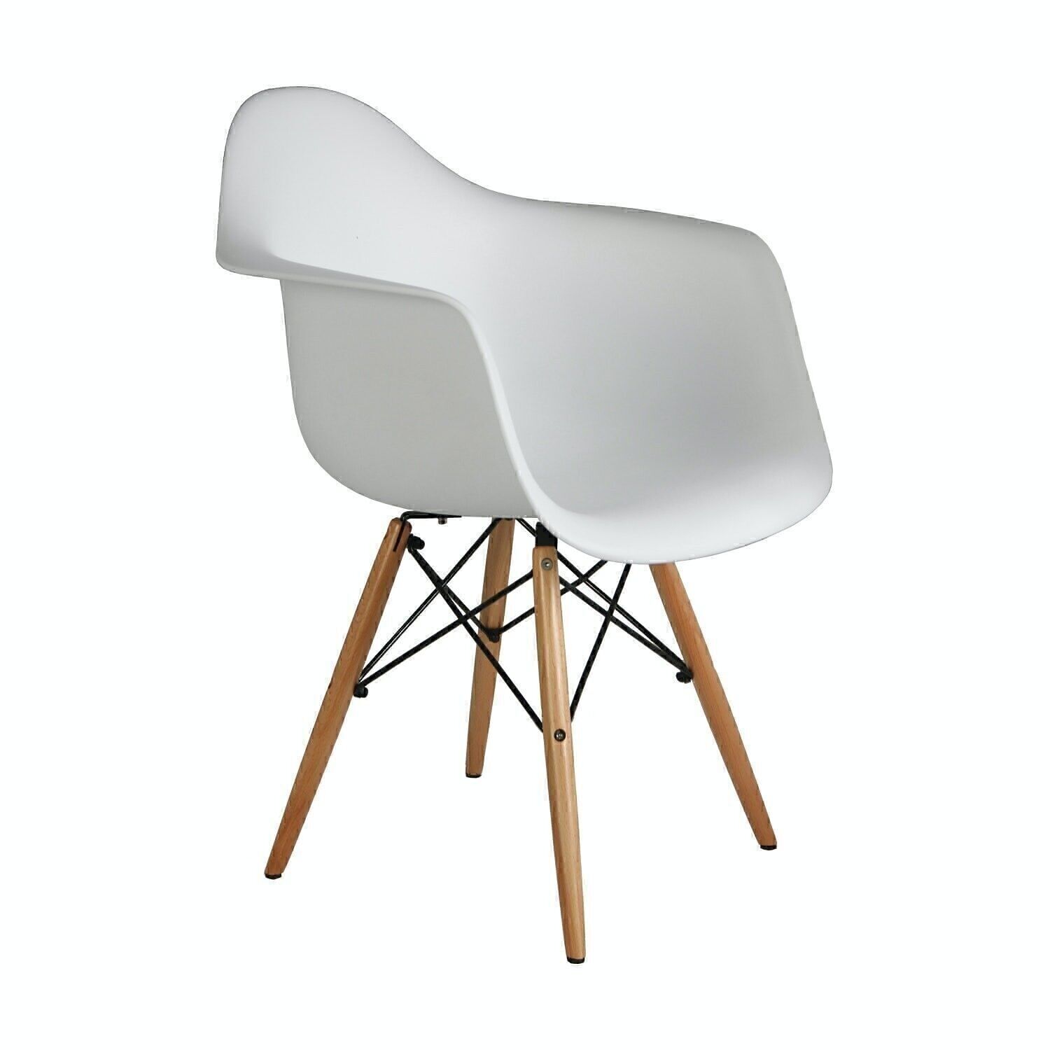 WEISSER ACRYLSTUHL/HOLZBEINE _63X62X80CM LL43913