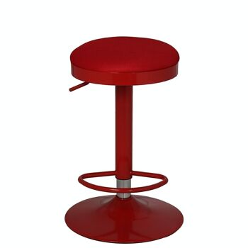 TABOURET EN ACIER CHROMÉ.ROUGE AVEC SIÈGE GRILLE, REG.HAUTEUR, ROTATIVE _°36X64/84CM, BASE:°41CM LL44136 2