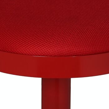 TABOURET EN ACIER CHROMÉ.ROUGE AVEC SIÈGE GRILLE, REG.HAUTEUR, ROTATIVE _°36X64/84CM, BASE:°41CM LL44136 4