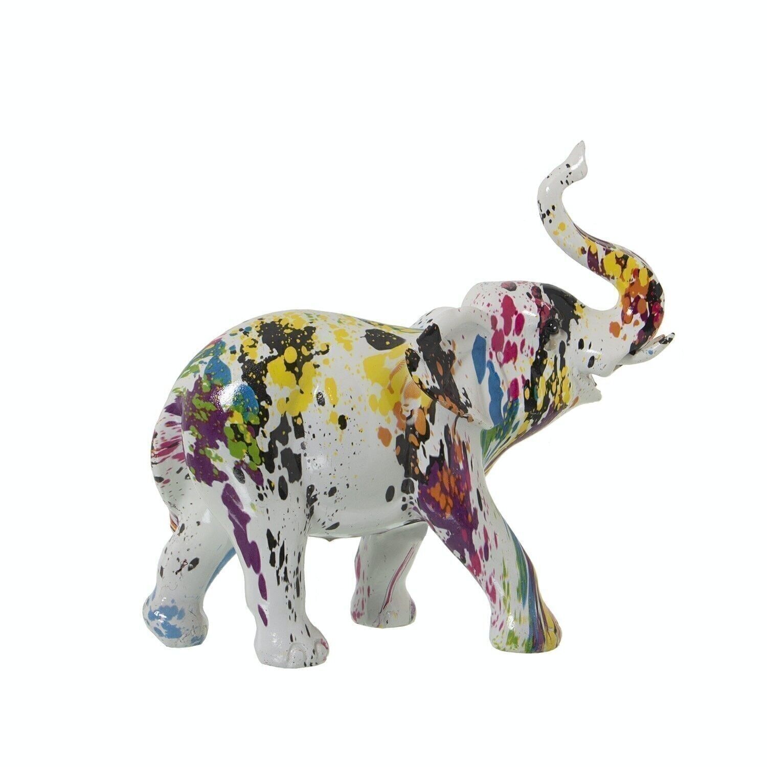 FIGURA ELEFANTE RESINA GRAFITE MULTICOLORE 24X9X20CM LL49378