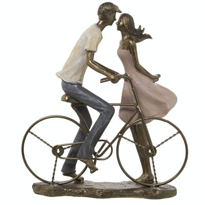RESIN FIGURE COUPLE WITH BIKE 25X11X30CM LL50396