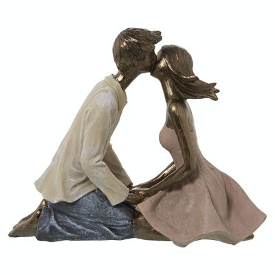 FIGURA RESINA PAREJA BESO _21X10X17CM LL50397