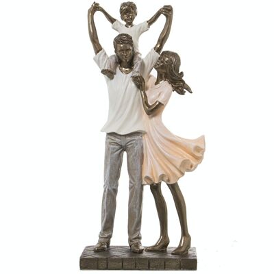 FIGURA FAMIGLIA IN RESINA 14X9X30CM LL50398