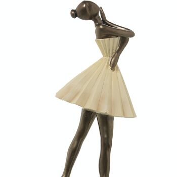 FIGURINE RÉSINE DANSEURE CRÈME/OR 14X13X30CM LL50403 1