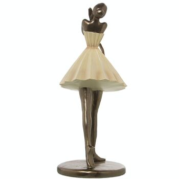 FIGURINE RÉSINE DANSEURE CRÈME/OR 14X13X30CM LL50403 4