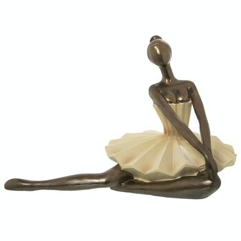 FIGURINE RÉSINE DANSEURE CRÈME/OR 23X14X16CM LL50404 1