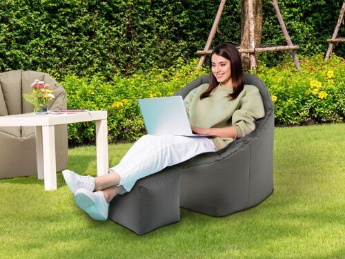 Sitzsack Set ø 70 H 80 cm mit Hocker Sitzsessel Relaxsessel Gaming-Sessel Big Bamba formstabil