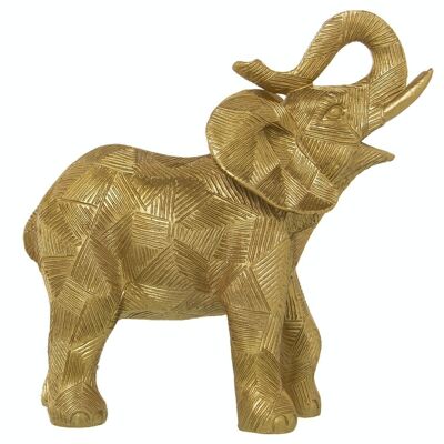 GOLDEN ELEPHANT RESIN FIGURE 24X11X25CM LL50416