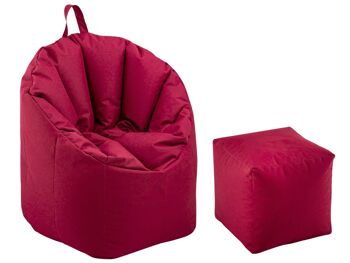 Ensemble pouf ø 70 H 80 cm avec tabouret fauteuil fauteuil de relaxation fauteuil de jeu Big Bamba indéformable 2