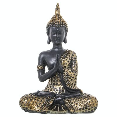 FIGURINE RÉSINE BOUDDHA OR/MARRON 16X9X23CM LL50419