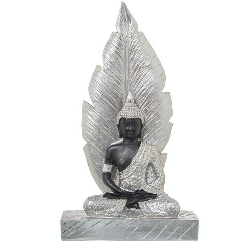 FIGURA RESINA BUDA PLATEADO/MARRON 15X7X27CM LL50421