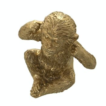 FIGURINE EN RÉSINE DE SINGE DORÉ 5X6X8CM CHAQUE FIGURE ENVIRON. LL50427 2