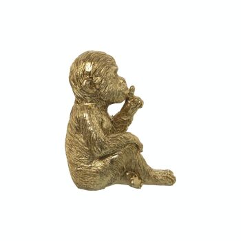 FIGURINE EN RÉSINE DE SINGE DORÉ 5X6X8CM CHAQUE FIGURE ENVIRON. LL50427 3