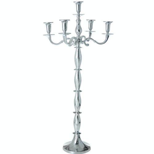 CANDELABRO 5 BRAZOS ALUMINIO BRILLO _106X47X47CM LL59389