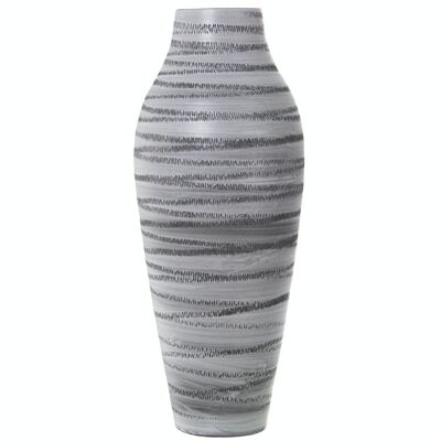 VASO CERAMICA 80CM GRIGIO RIGATO _°29X80CM LL60867