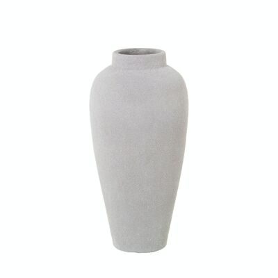 VASO IN CERAMICA 35CM BIANCO SABBIA _°17X35CM LL60869