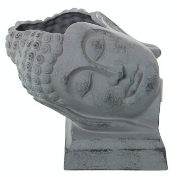 VASE BUSTE DE BOUDDHA EN CÉRAMIQUE GRIS _32X25X27CM LL60874 1