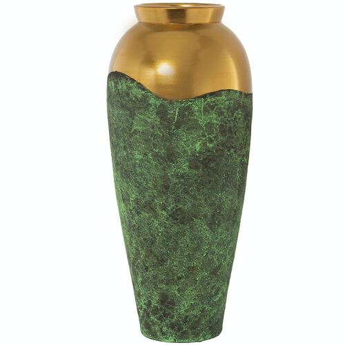 JARRON CERAMICA 60CM VERDE/ORO _°25X60CM, BOCA:°14CM LL60886