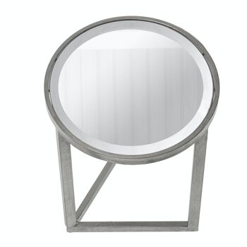 SET 2 TABLES MÉTAL ARGENT ET MIROIR °42X54CM+°36X48 LL71788 4