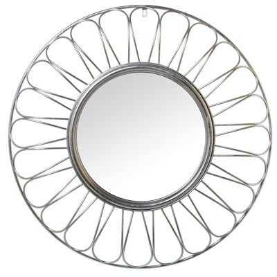 MIROIR MÉTAL ARGENT °85X6CM, INT:°41CM LL71804