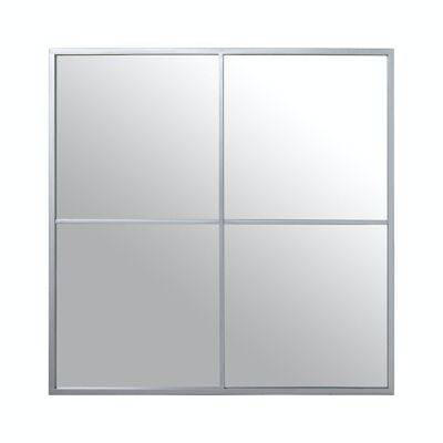 MIROIR EN MÉTAL ARGENT 80X80 CM. FENÊTRE 80X2X80CM LL71852