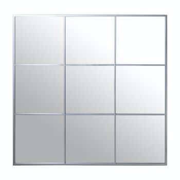 MIROIR MÉTAL ARGENT 120X120CM FENÊTRE _120X2X120CM ARGENT LISSE LL71860 1