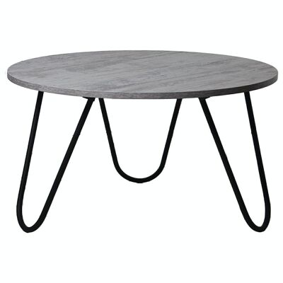 MESA CENTRO MADERA PATAS METALNEGRO, MADERA BLANCO LAVADO _°80X44CM LL72232