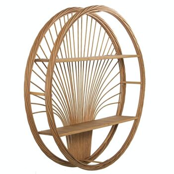 ETAGERE BAMBOU NATUREL AVEC 2 ETAGERES BOIS SAPIN _°62X11CM, ETAGERE:53X10X0.8CM LL76122 2