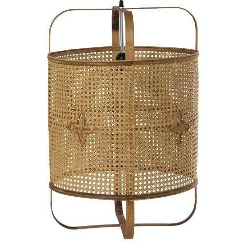 LAMPARA TECHO RATAN NATURAL, 1XE27, MAX.60W NO INCLUIDO _43X43X65CM, CABLE NEGRO:134CM LL76133