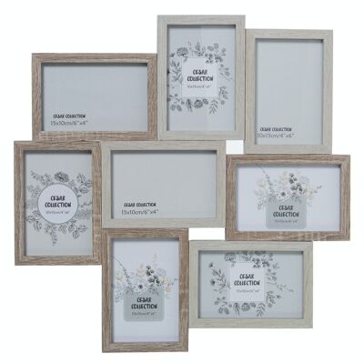 PORTE PHOTO MULTIPLE EN BOIS, 8-F 10X15 CM EXT:44.5X2X44.5CM LL77880