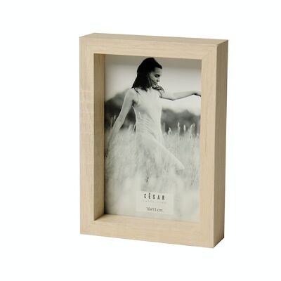 PHOTO HOLDER 10X15CM WOOD/WHITE PAPER SHIPPING.   ABOUT M.AND HANG UP _EXT.11.5X16.5X3.2CM-WOOD:DM LL77930