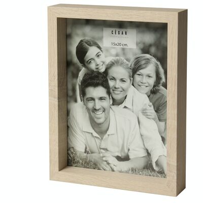 PORTAFOTOS 15X20CM MADERA PAPEL/BLANCO ENV. SOBREM.Y COLGAR _EXT.16,5X21,5X3,2CM-MADERA:DM LL77931