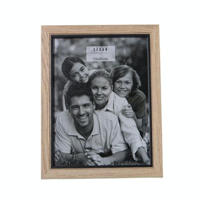 PORTAFOTOS MADERA 15X20CM EXT:18,6X23,6X1,5, DM+PAPEL LL78618