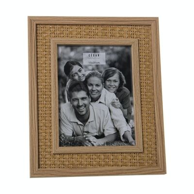 PORTA FOTO IN LEGNO 15X20CM EXT:18X23X2CM, DM+RATTO DI CARTA┴N LL78660