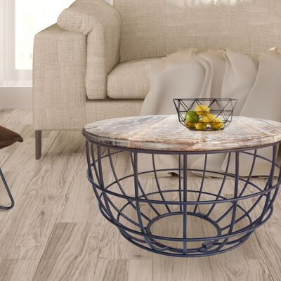 Side table sustainable coffee table living room table round Lexington ø 55 cm solid metal frame
