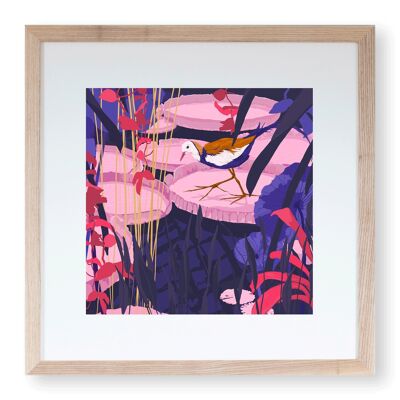 Kunstdruck ‘Jacana at Dusk’ 30 x 30 cm