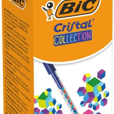 Boîte de 20 stylos Bic Cristal imprimé 3D multicolores