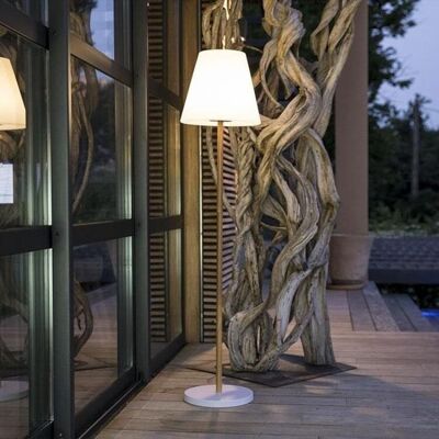 Solar and rechargeable luminous floor lamp STANDY WOOD SOLAR H150cm