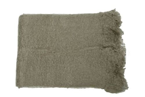 Knitted throw olive grey