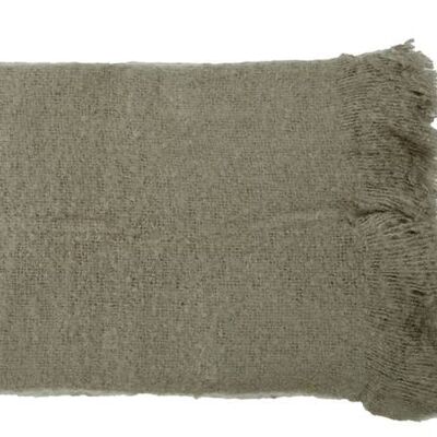 Knitted throw olive grey