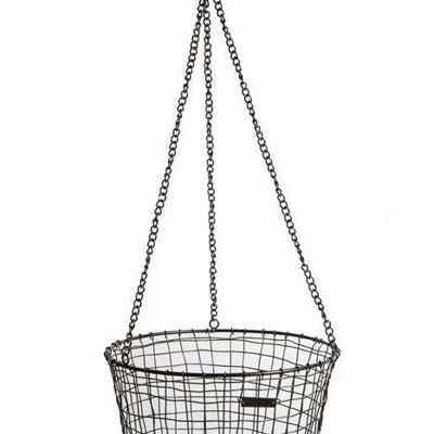 Metal Hanging Basket L black