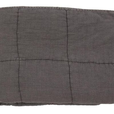 Plaid en coton matelassé Charlotte gris foncé 130x170