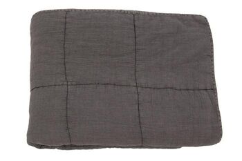 Plaid en coton matelassé Charlotte gris foncé 130x170 1