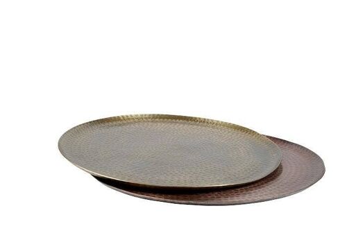 Round Serving Tray antique gold 54 cm