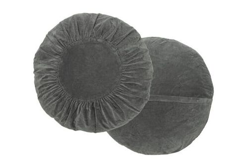 Round Velvet Cushion Ruffles 60cm