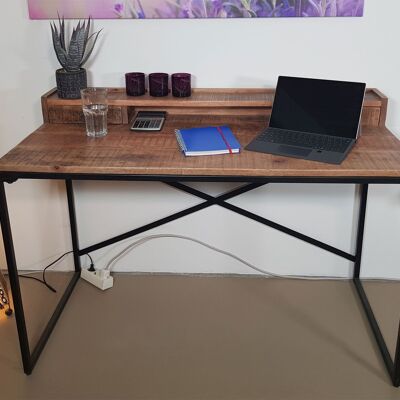 Mesa de ordenador escritorio 120x88x55cm Liverpool estructura de metal negro